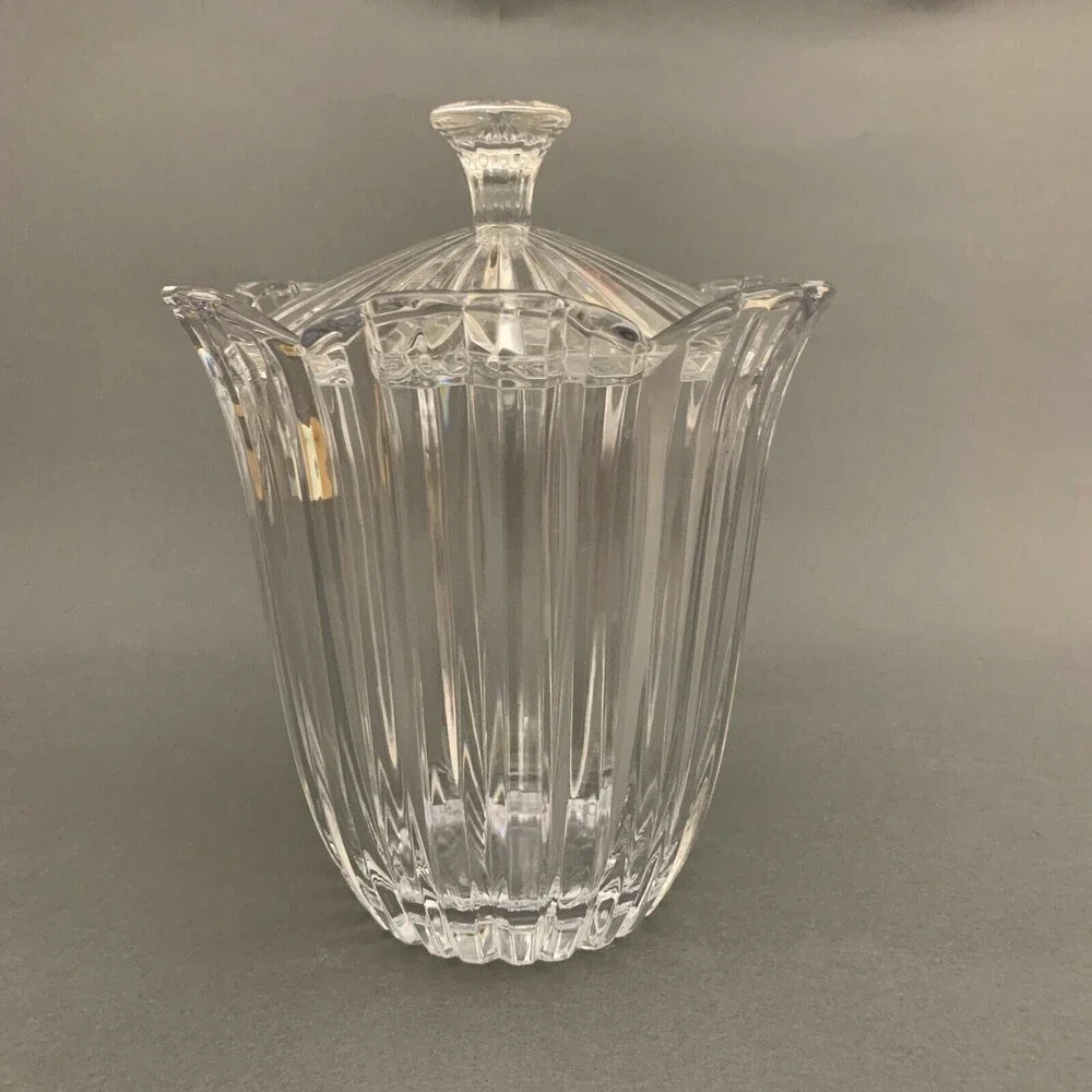 Clear‎ Glass Panels Candy Dish with Lid 8